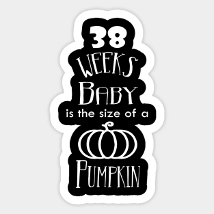 38 weeks baby is the size of a pumpkin Sticker